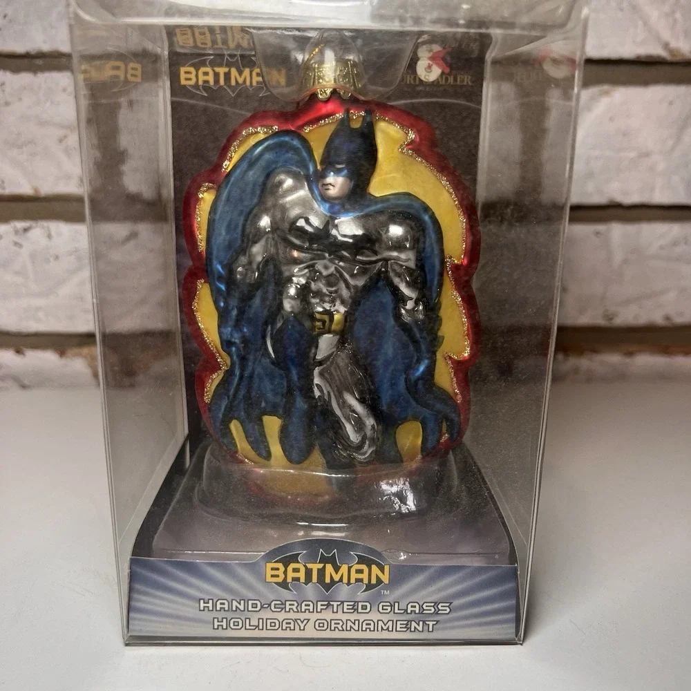 Vintage Kurt Adler Batman Glass Christmas Ornament SD0108SP DC Comics NIB
